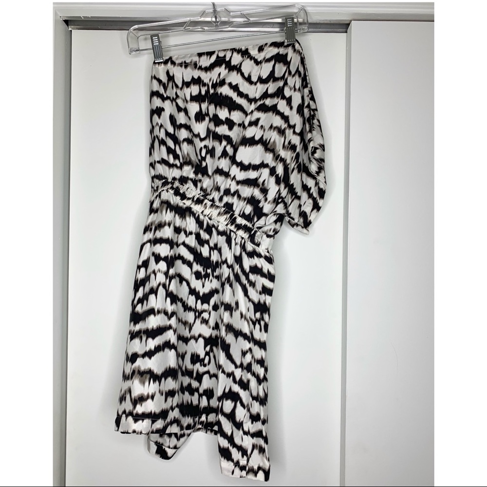 One shoulder animal print dress
